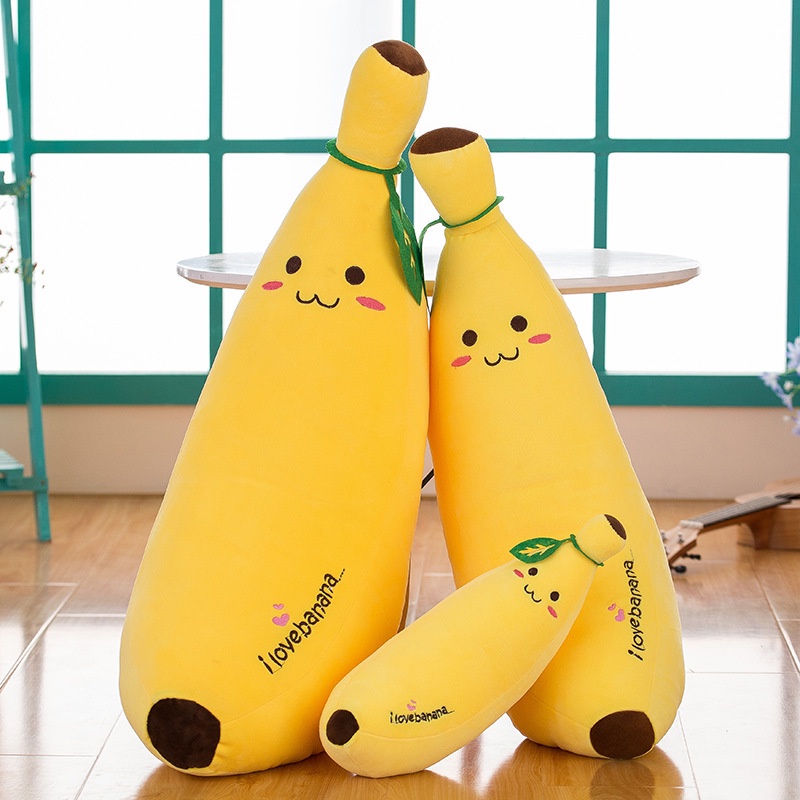 Boneka bantal pisang bahan plush