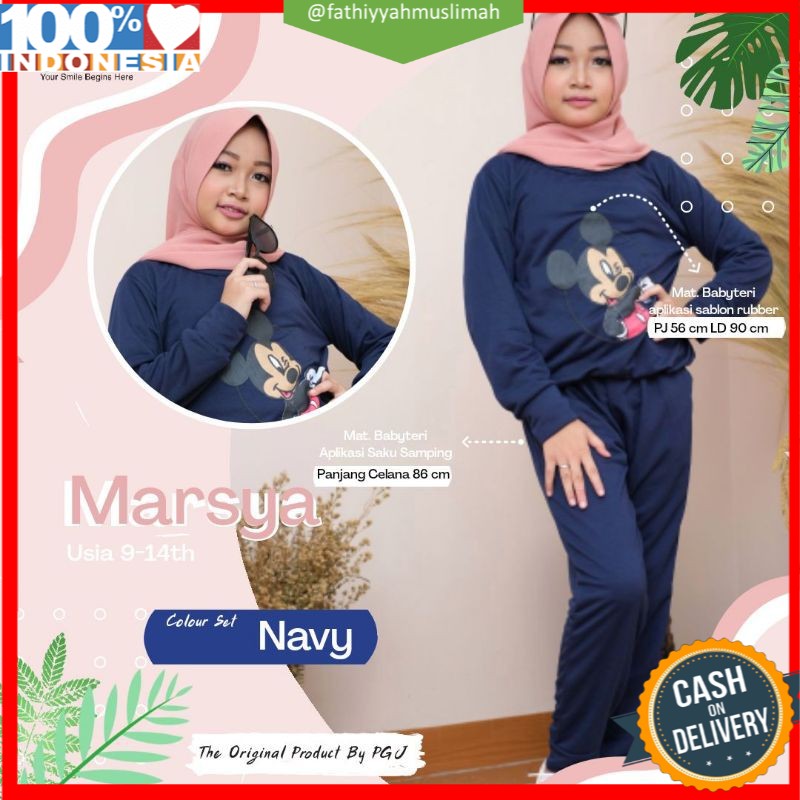 (COD) MARSYA SET - SETELAN ANAK PEREMPUAN REMAJA MUSLIMAH TANPA JILBAB SYARI ORIGINAL BY PGJ