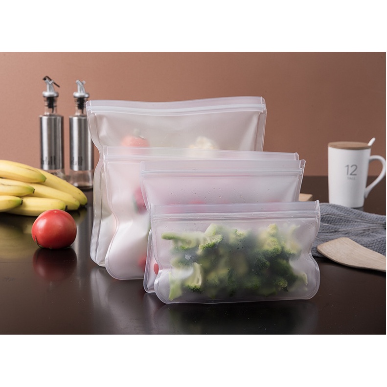 Plastik Zipper Makanan - Reusable Ziplock Bahan EVA Tebal - Menjaga Kesegaran Makanan - Tahan Air - Fresh Keeping Bag