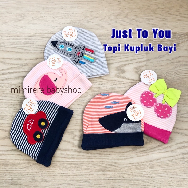 Just To You Topi Bayi Kupluk Bulat Bordir