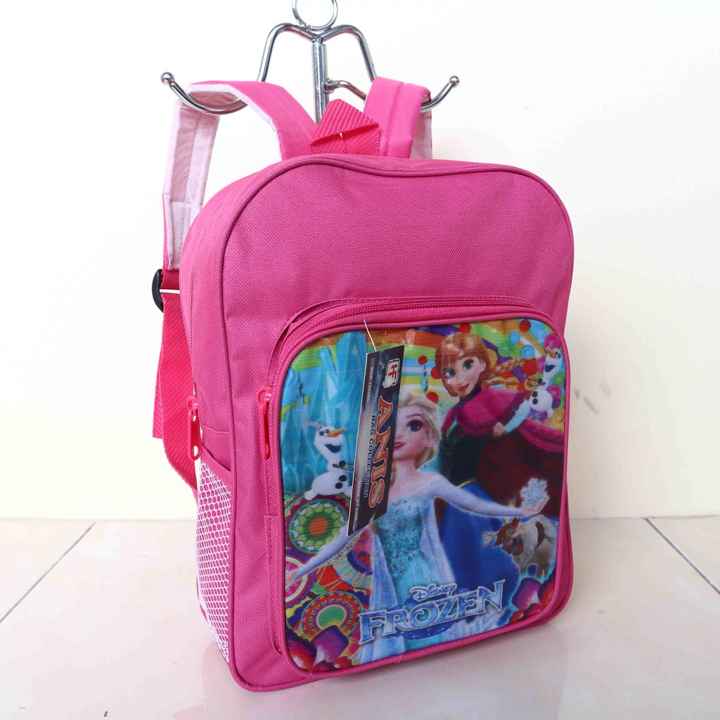 Tas Ransel Mini Frozen Pink Imut Tas Paud TK Backpack Anak Sekolah