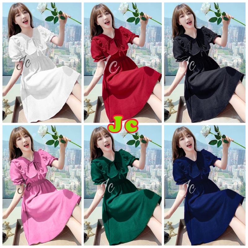 JC- Midi Dress Ziva / Dress Wanita Premium murah / Dress Korea Wanita Terbaru