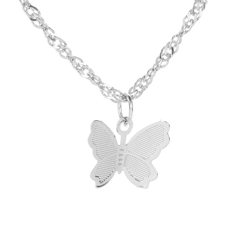 Butterfly Kalung Rantai Dengan Liontin Kupu-Kupu Bahan Alloy Gaya Korea