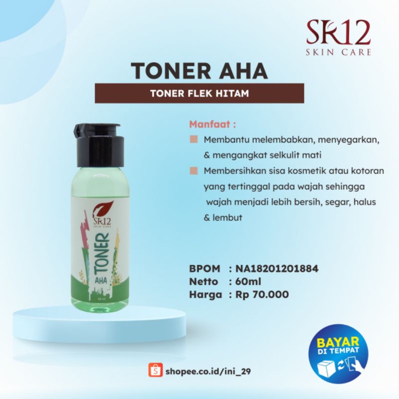 TONER AHA SR12 Eksfoliasi eksfoliater flek hitam