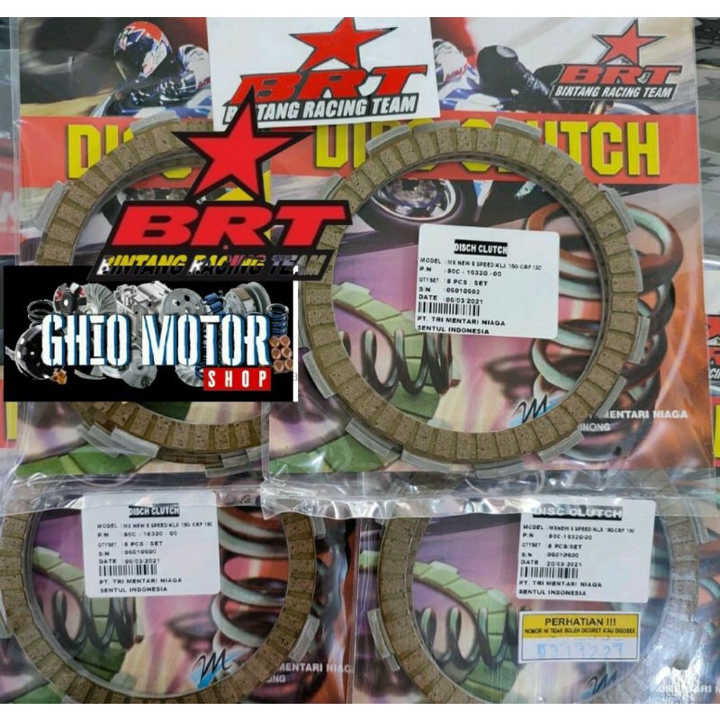 Kampas kopling BRT CRF 150 /KLX 150/ TIGER /SATRIA F 150 JUPE MX/ R15/R25/ MT 25 DISK CLUTH SUPER BRT