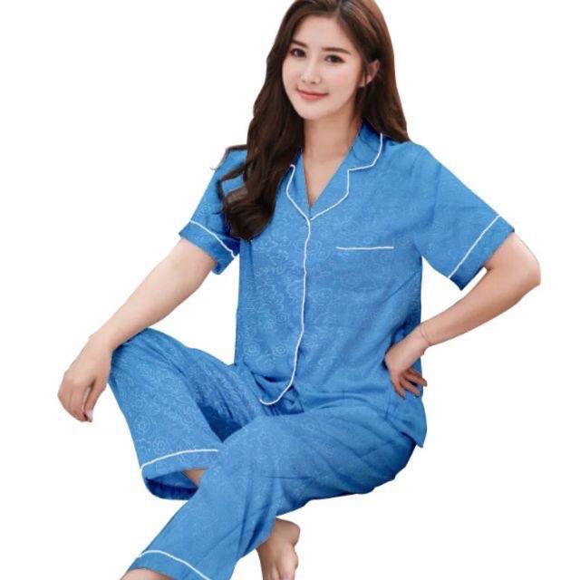 Mamaomi.Fashion, PIYAMA CP Celana Panjang Embos LD 102-104 CM-CP-BLUE