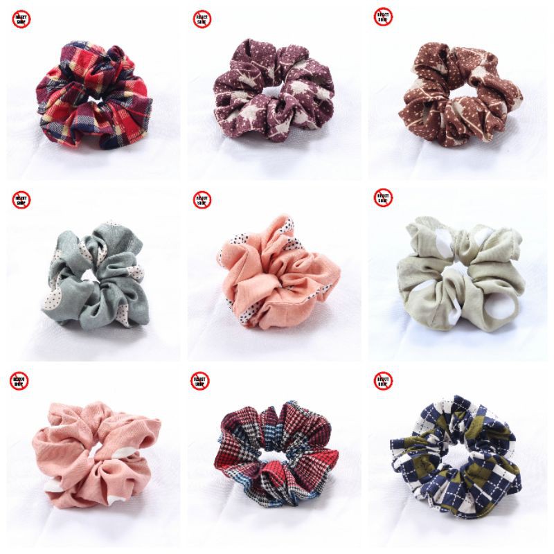 IKAT RAMBUT KOREAN SCRUNCHIE MONOCHROME ELASTIS NEW