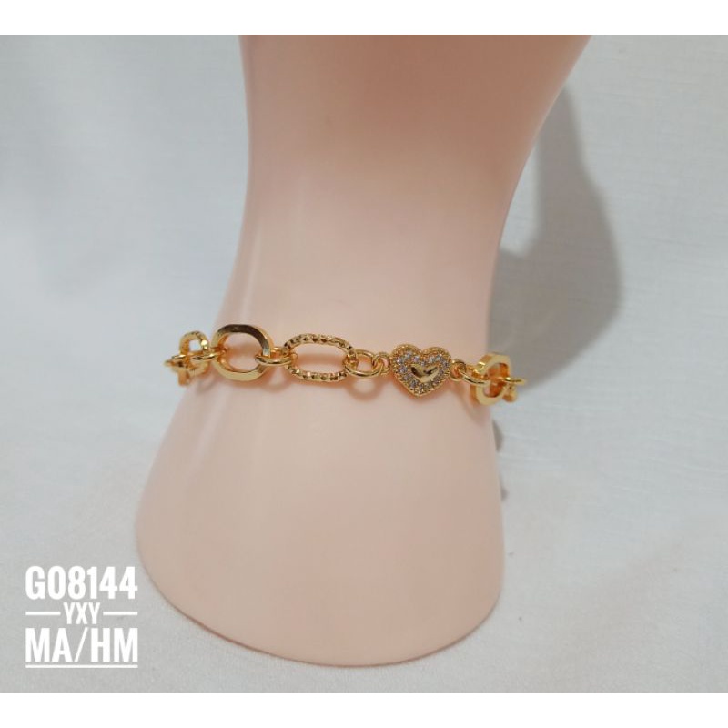Gelang Yaxiya Rantai Love Gold G08144