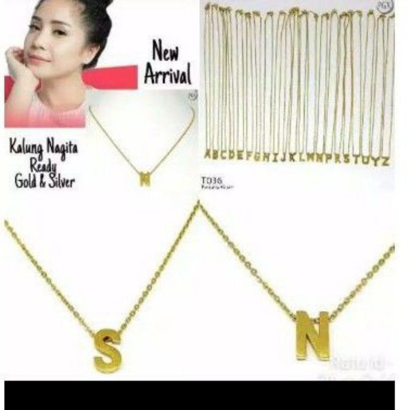 Kalung Titanium Huruf Nagita 45cm / Anti Karat-High Quality