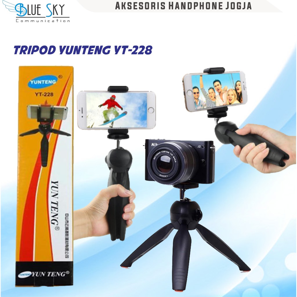 TRIPOD YUNTENG YT-228 / MINI TRIPOD KAMERA HP + HOLDER-U