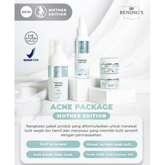 PAKET ACNE MOTHER EDITION BENING'S SKINCARE BY DR OKY PRATAMA UNTUK JERAWAT DAN BRUNTUSAN