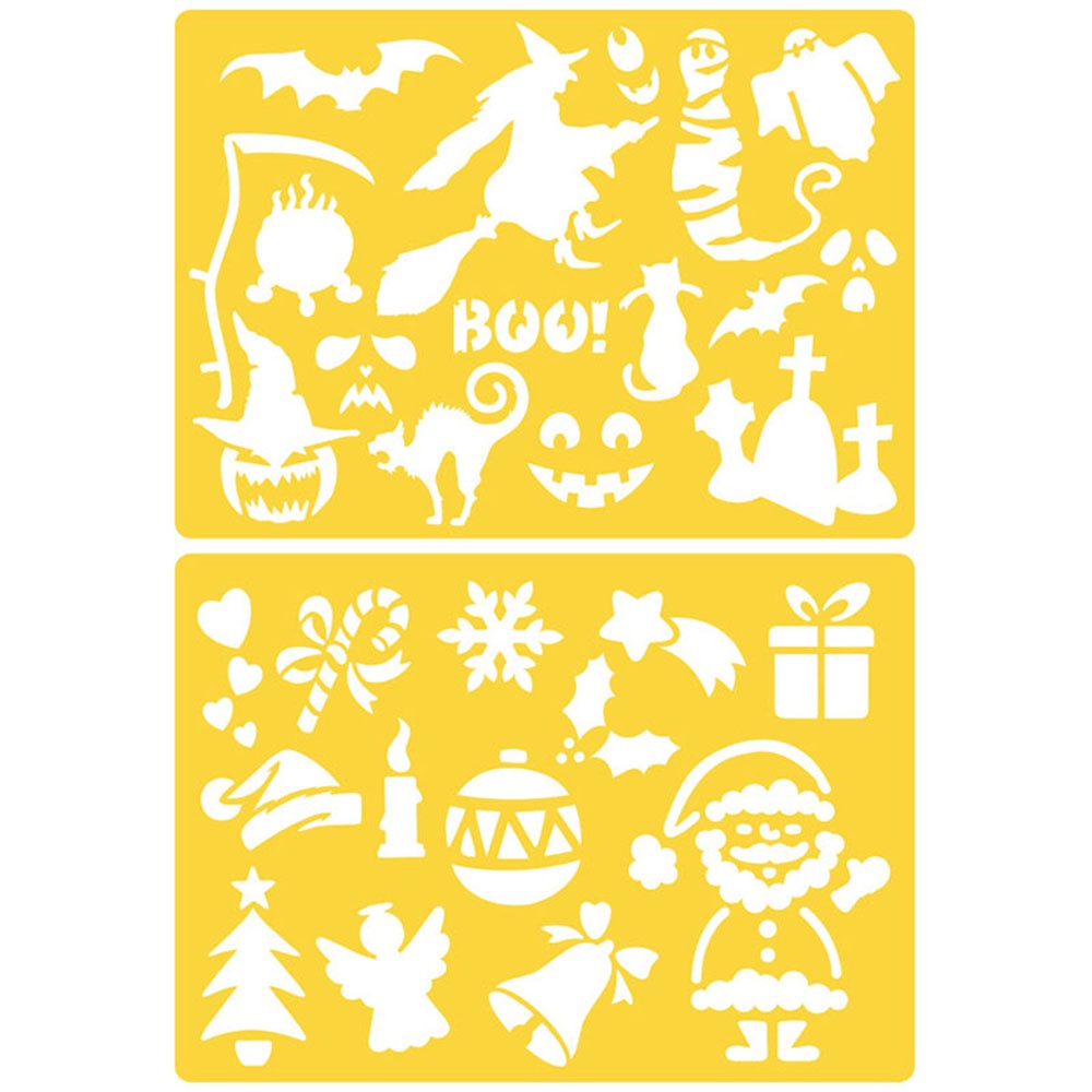 QUINTON Kids Stationery Art Tool Pattern Stencils Drawing Template Numbers Color Board Children Learning 20pcs Education Aids English letter Painting Rulers/Multicolor