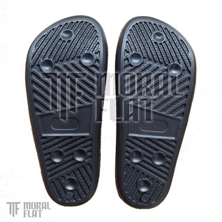 Sandal Slop Casual/Unisex-Moral Flat-All Black Slim Series-Hitam-37 SOL SLIM
