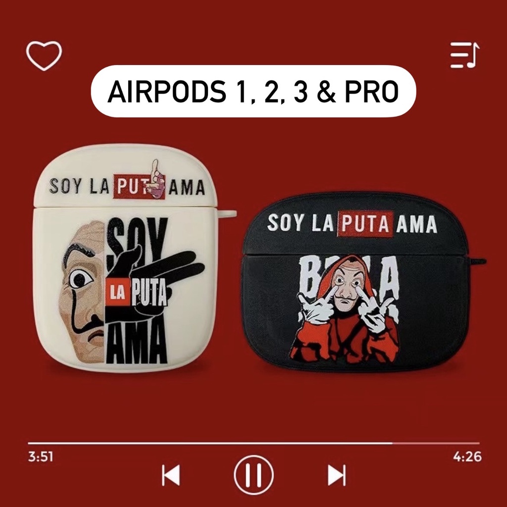 Airpods Case 1 2 3 Pro Money Heist Soft Case