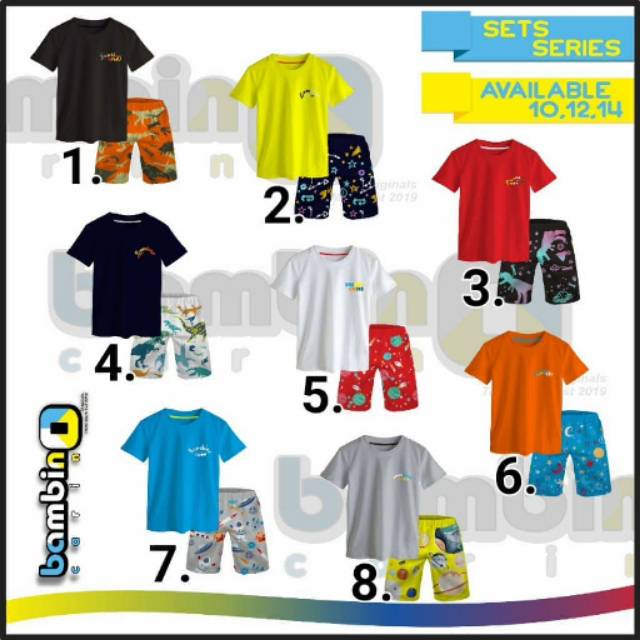 Setelan Kaos  Remaja Bambino  Junior sz 6 14 Shopee Indonesia