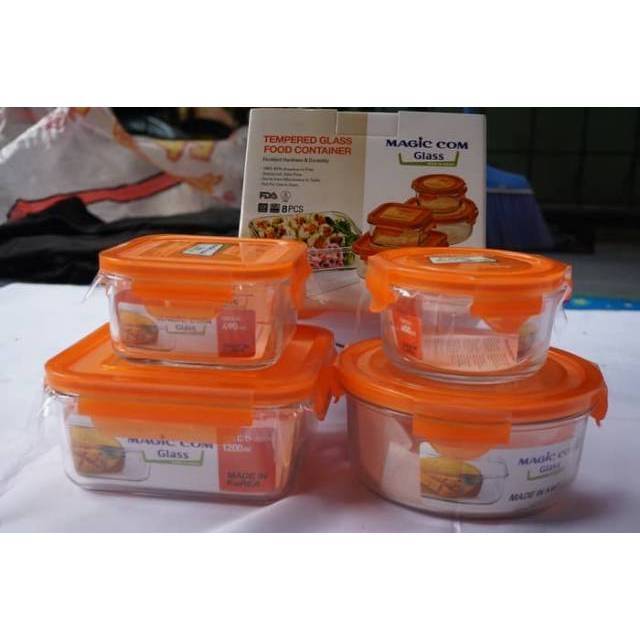 LIMITED STOCK_YONG MA-MAGIC COM GLASS 4SET WADAH + TUTUP