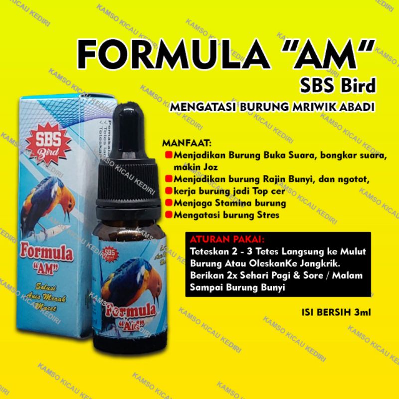 FORMULA AM + SBS + VITAMIN ANIS MERAH MACET + ATASI ANIS MERAH MACET + VITAMIN BURUNG ANIS MERAH + F