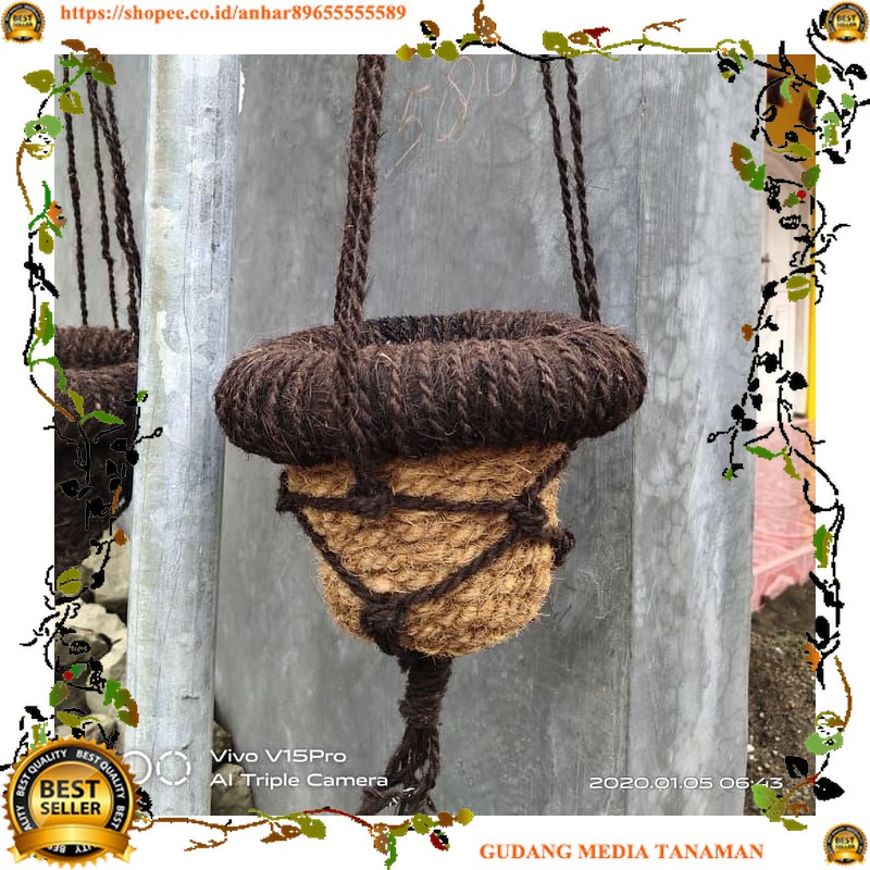 Harga Pabrik Media Pot Bunga Kombinasi Ijuk Hitam Cocofiber Gantung Murah Media xXqOZzfkRGNKe