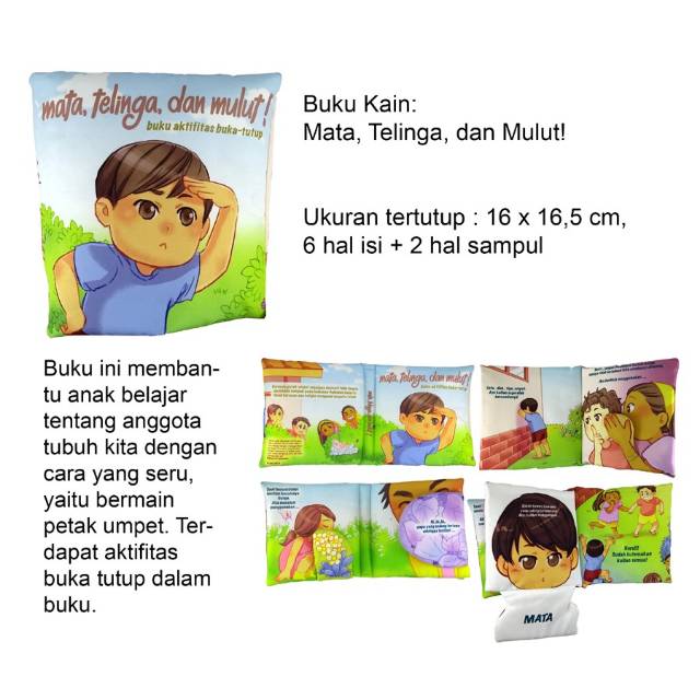 Softbook - Buku bantal - mata telinga dan mulut