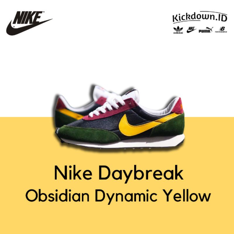 Nike Daybreak Obsidian Dynamic Yellow Original BNWB BNIB / Nike Dbreak / Sepatu Casual Pria Premium 