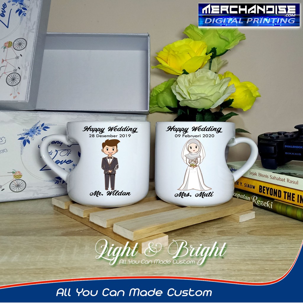 Jual Kado Pernikahan Kado Custom Wedding Engagement Hadiah Mug Custom Gelas Kado 4949