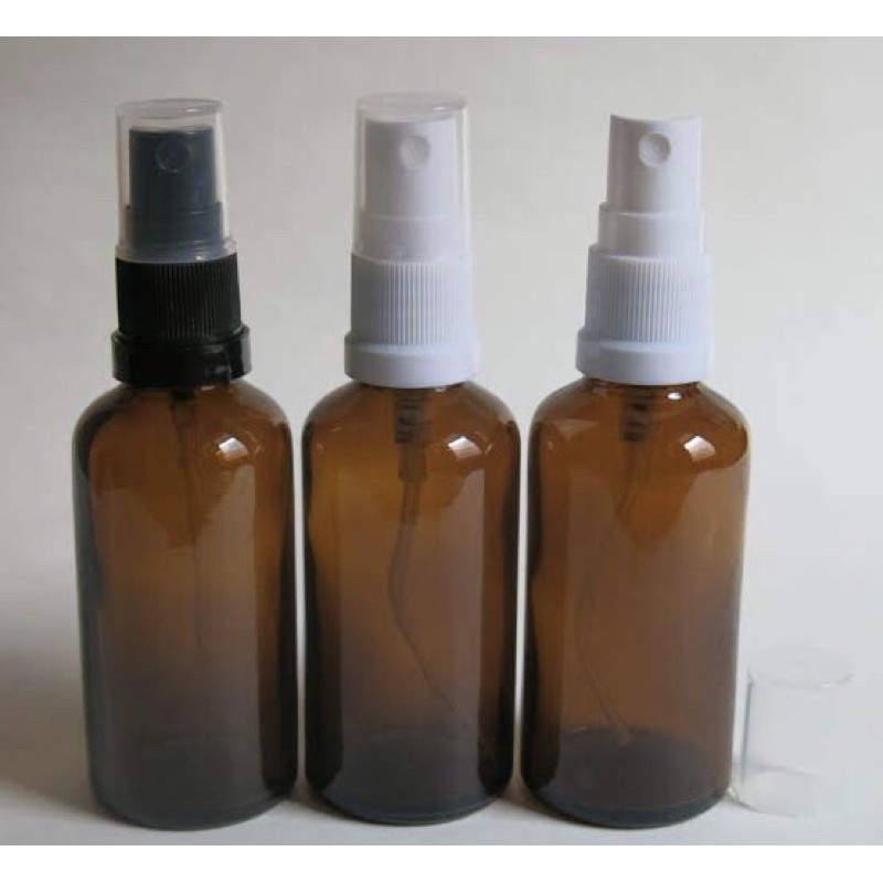 HITTHEBOTTLES - BOTOL KACA SPRAY COKLAT 50ML PLUS TUTUP