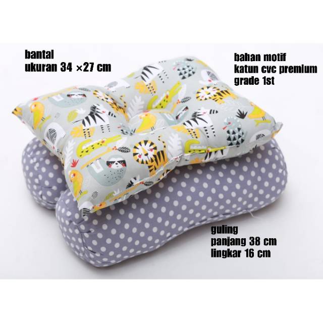 PERLAK SET BAYI/ALAS OMPOL KASUR BAYI/MATRAS BAYI WATERPROOF motif grey zoo