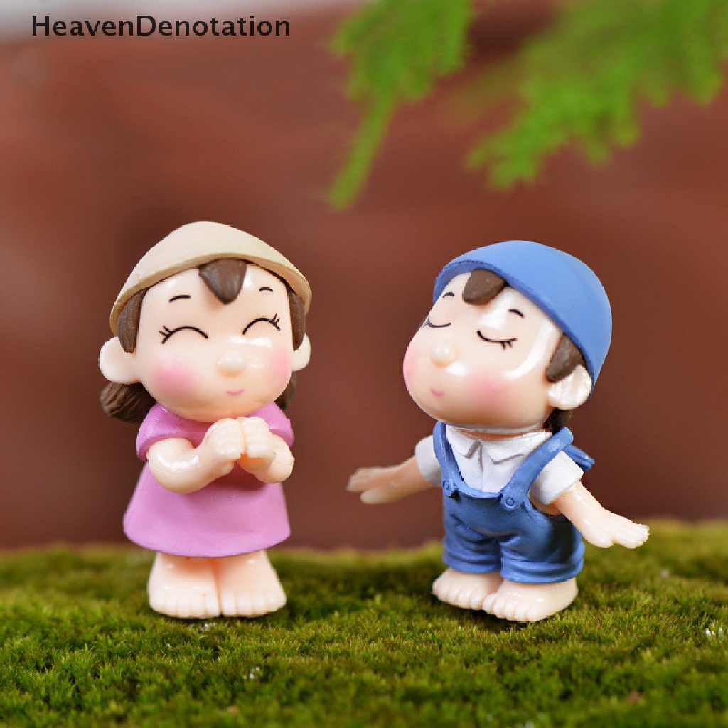 [HeavenDenotation] Couple Figurines Miniatures Fairy Garden Gnome Moss Terrariums Resin Crafts Decoration