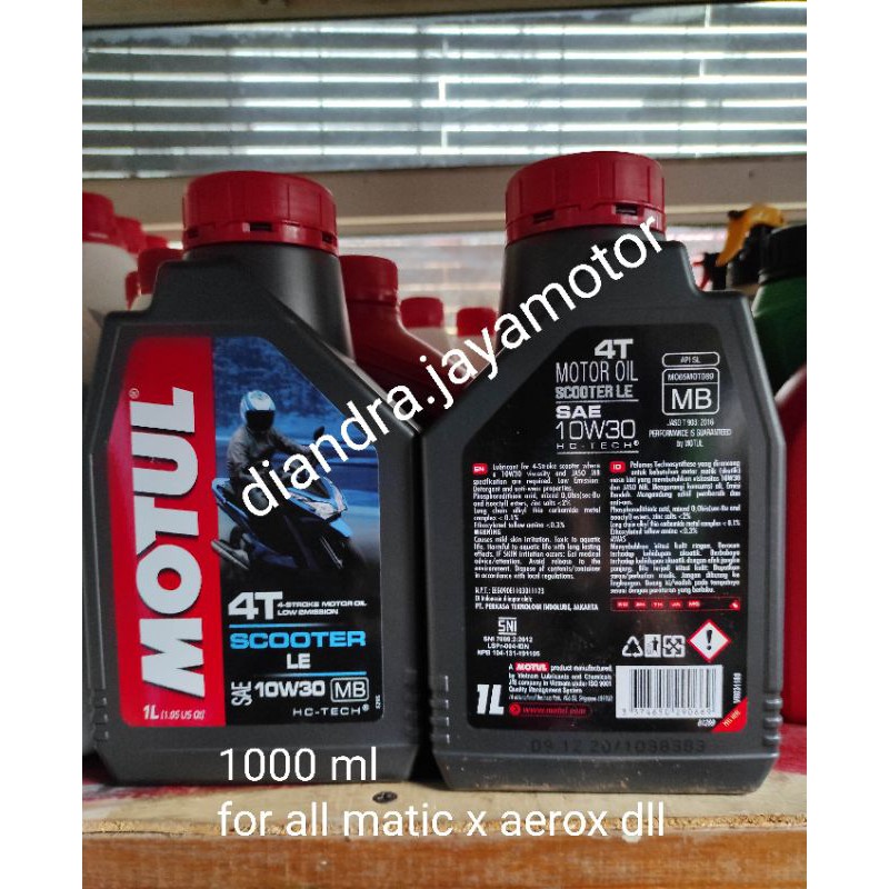 motul scooter le matic 1000 ml 1liter sae 10-30 for all matic 100% original Yamaha 100% original