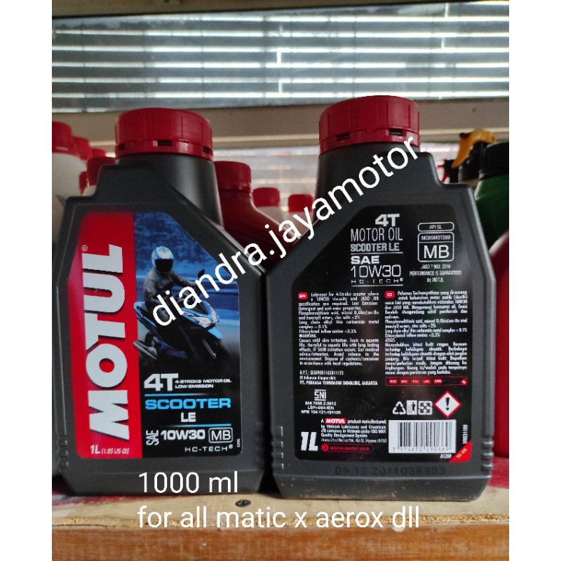 motul scooter le matic 1000 ml 1liter sae 10-30 for all matic 100% original Yamaha 100% original