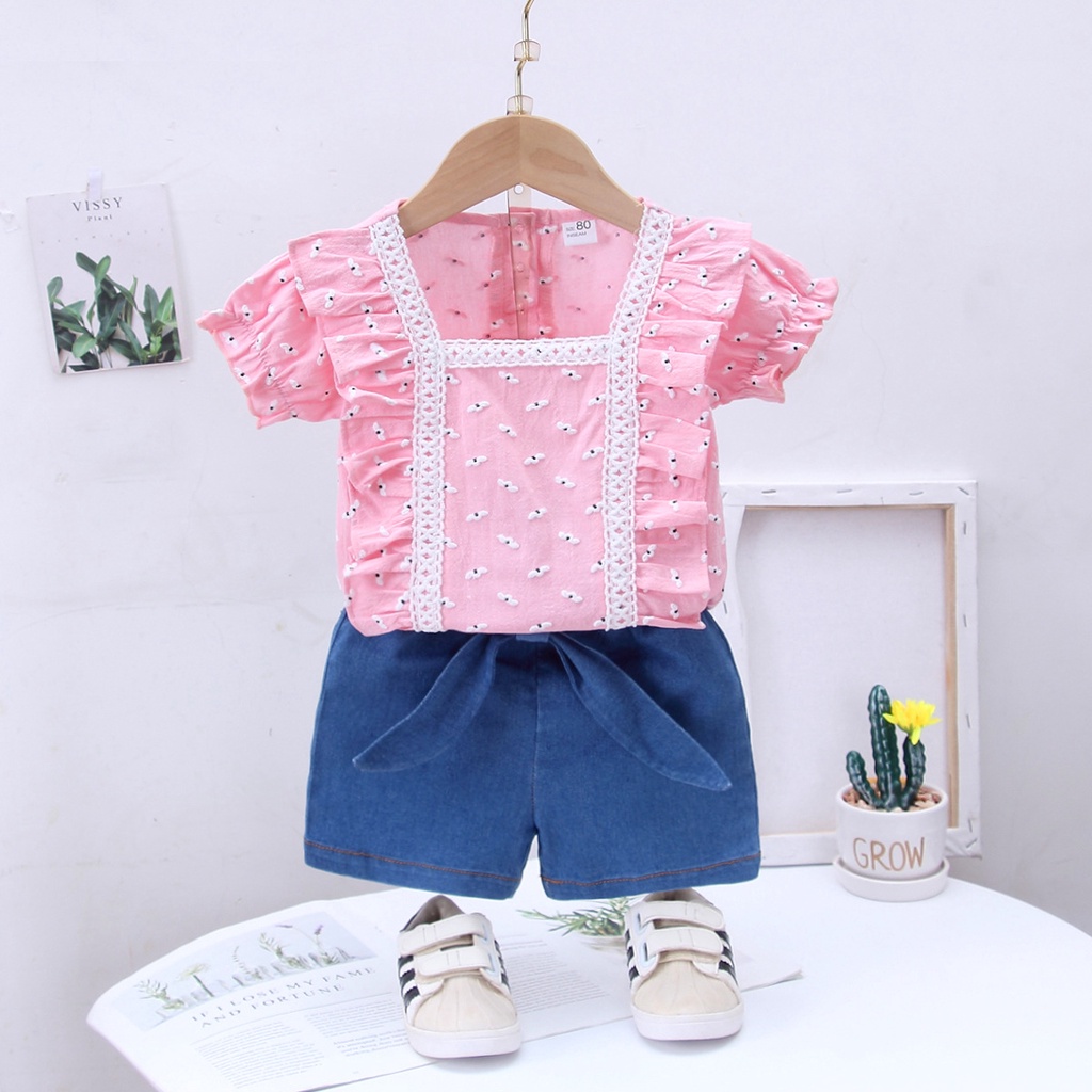 HappyOliver SET LOLITA RENDA EBV Bayi Baju setelan Anak Perempuan Import lucu berkualitas