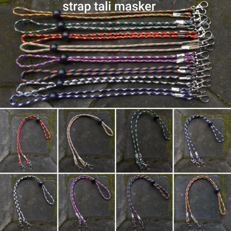 Kalung Strap Masker Tali Masker Kalung Mask Chain Tali Prusik model paracord