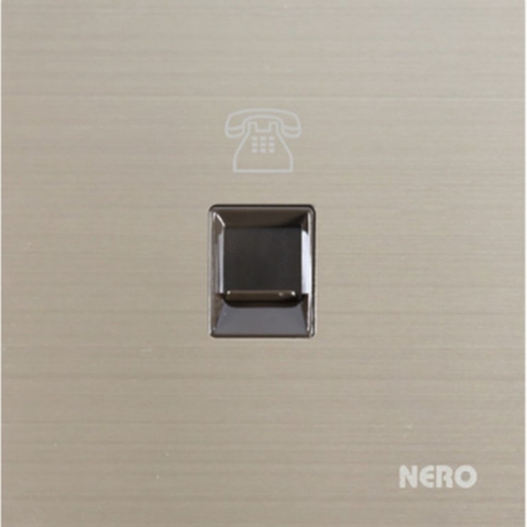 Nero Soket Outlet Telephone 1 Gang V8 Stainless V8PH