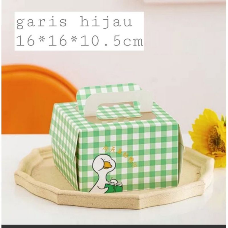 KOTAK KUE TART KECIL 16x16cm KAWAII LUCU KOTAK KUE KOREAN CAKE MINI