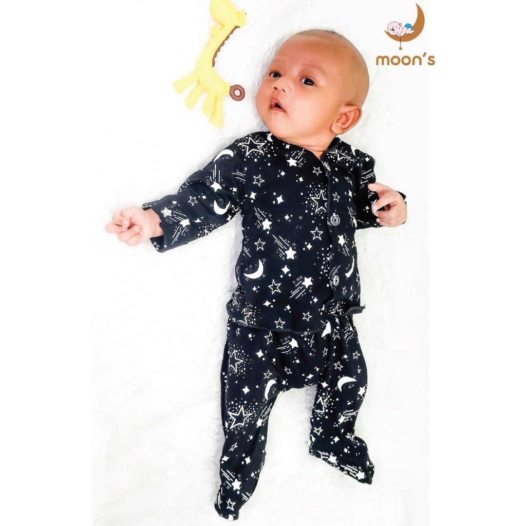 NEWBORN MOONS  STELAN PENDEK PREMIUM BABYMOON STELAN BAJU BARU LAHIR BAJU BAYI BAJU PANJANG KUTUNG n