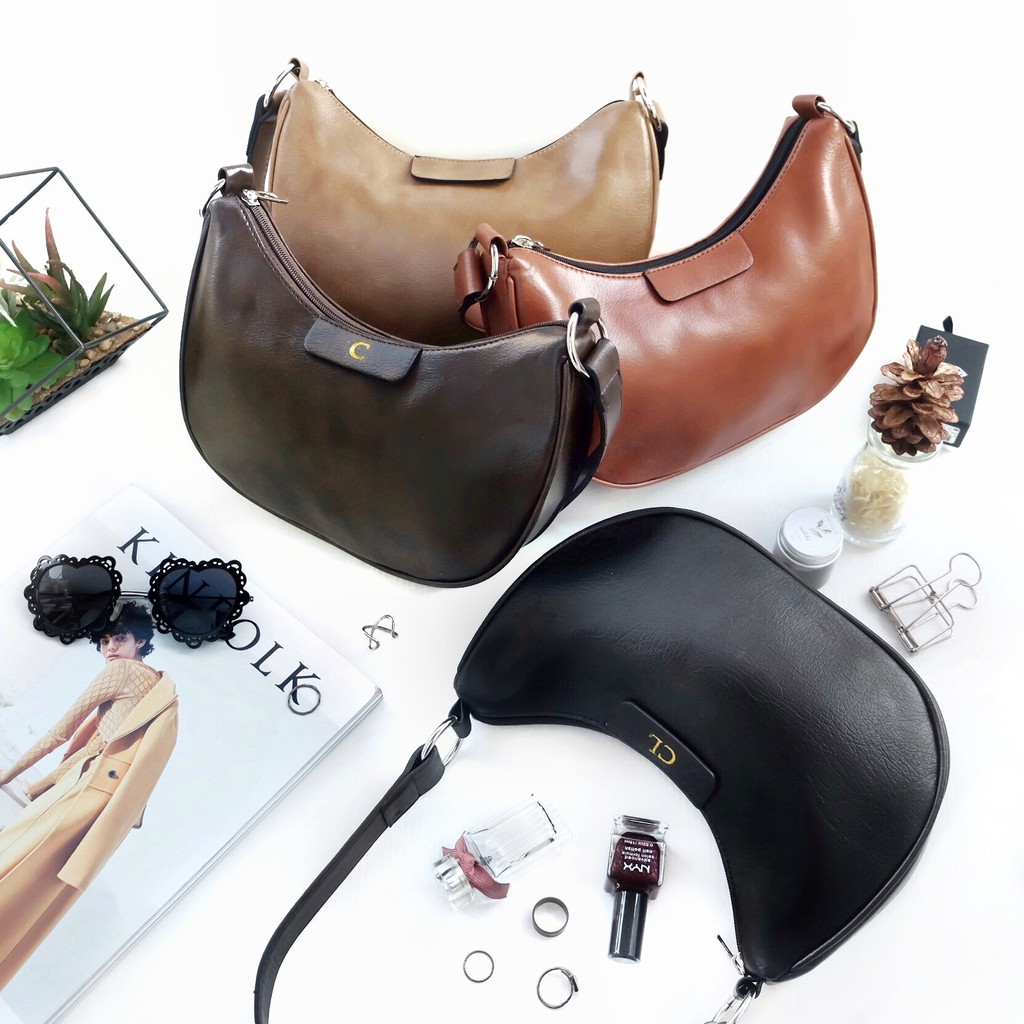 Nara Basic Tas Bahu / Baguette Bag by Nonataliashop (Free 2 Huruf)