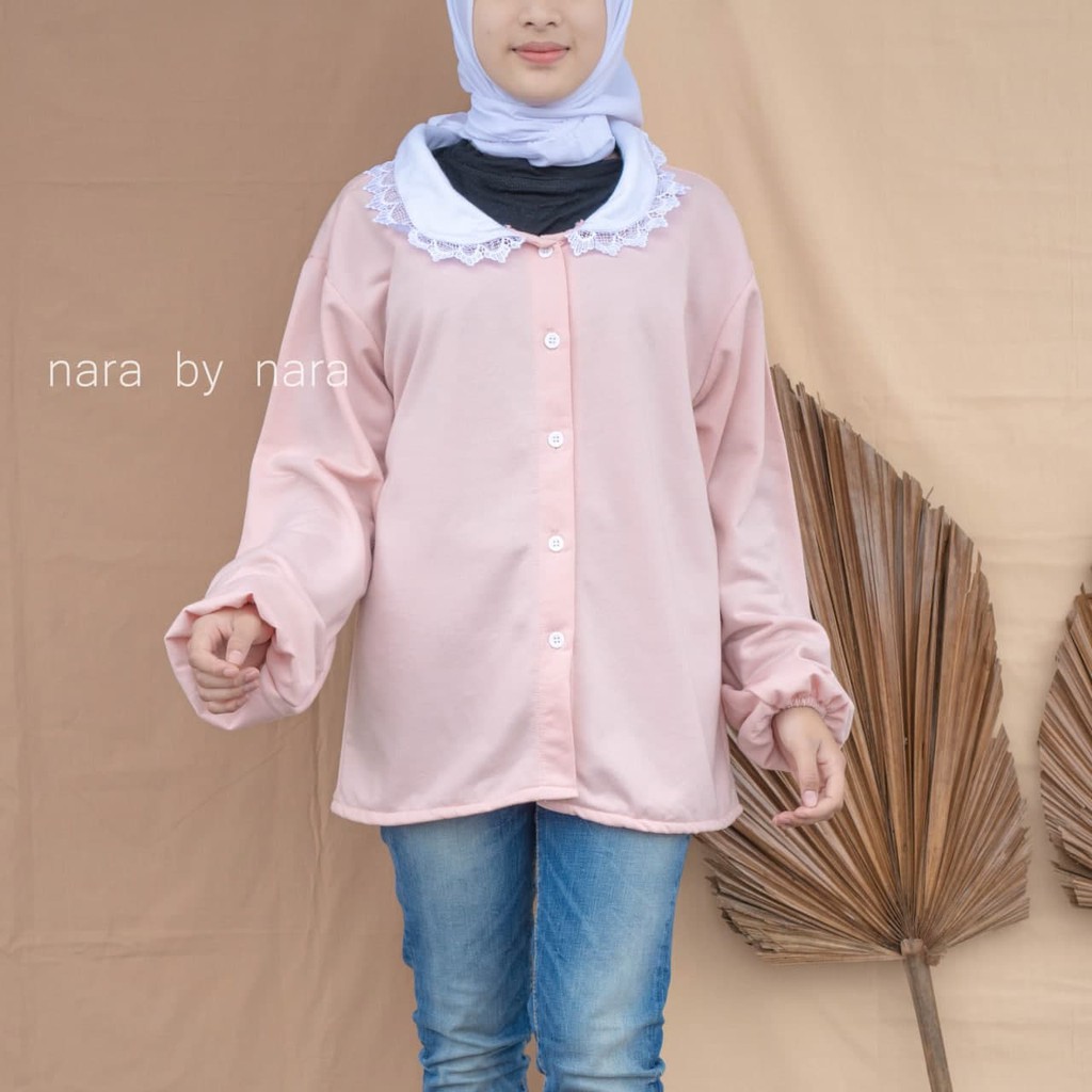 Nara Grosir - Colar Lace Outer | Fashion Terkini | Sweater Termurah