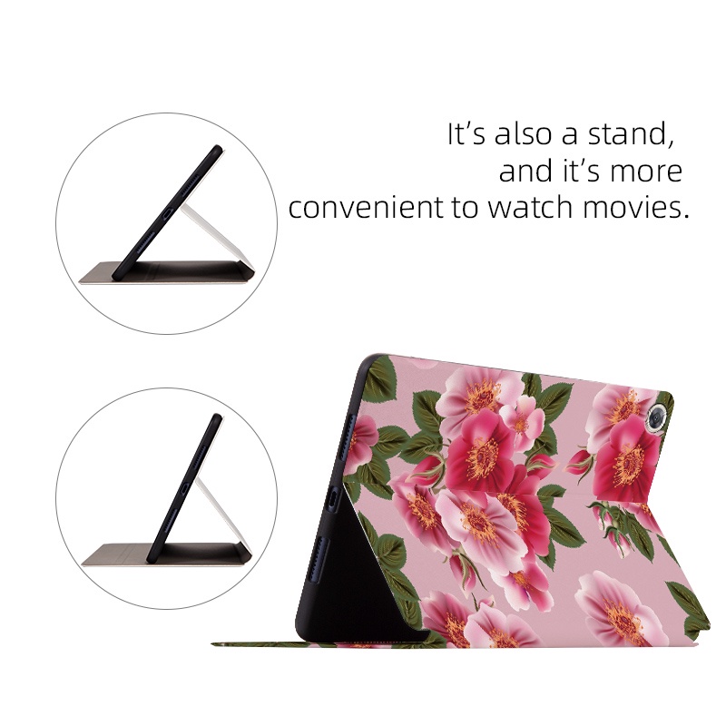[Ready Stock] Untuk Huawei MediaPad M5 Lite8 8.0 &quot;2019 JDN2-L09/M5 8.4&quot; 2018 SHT-AL09/W09 Tablet Case Pelindung Fashion Bunga Mekar Flip Stand Cover Honor Tab5 JDN2-W09