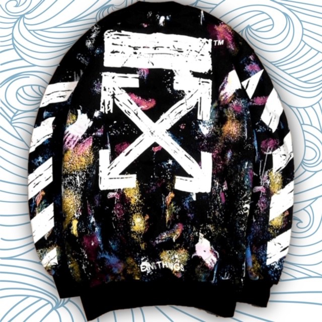 JAKET SWEATER CREWNECK OFF WHITE GALAXY AUTHENTIC HIGH PREMIUM