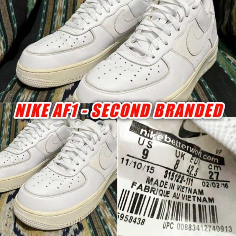 (PRELOVED) SEPATU SNEAKERS PRIA NIKE AIR FORCE 1 LOW SECOND BRANDED SIZE 42.5