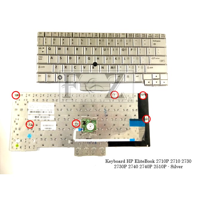 Keyboard HP Elitebook 2710P 2710 2730 2730P US (SILVER) Pointer - NEW