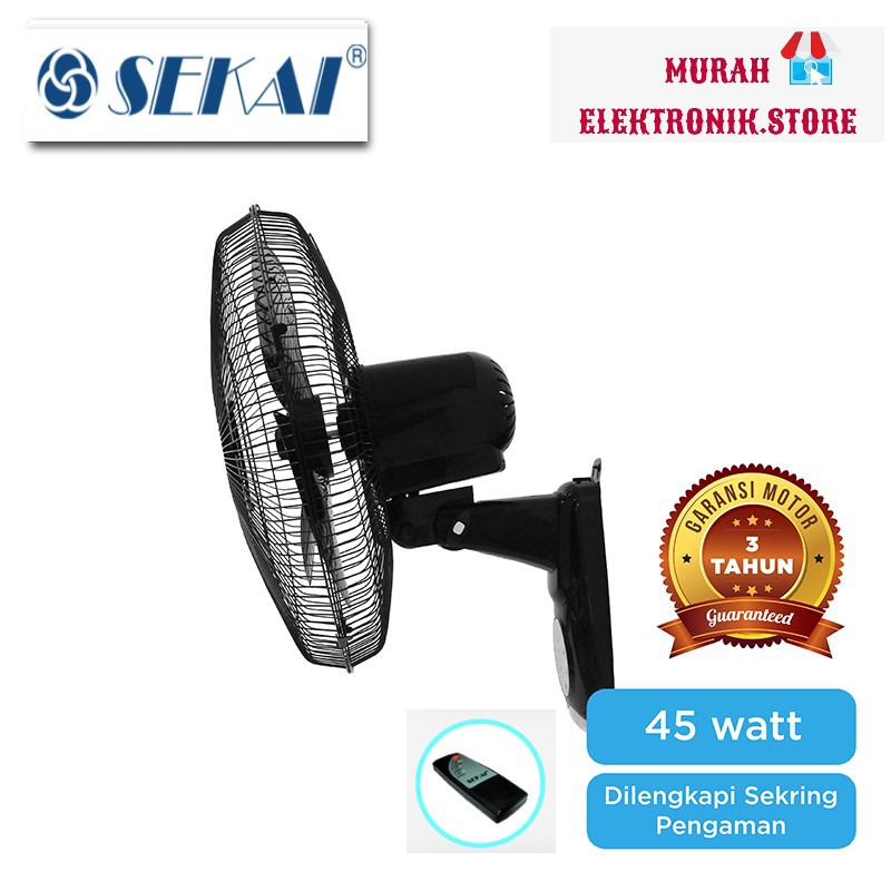 SEKAI Kipas Angin Dinding Remote / Wall Fan 16 Inch - WFN 1628