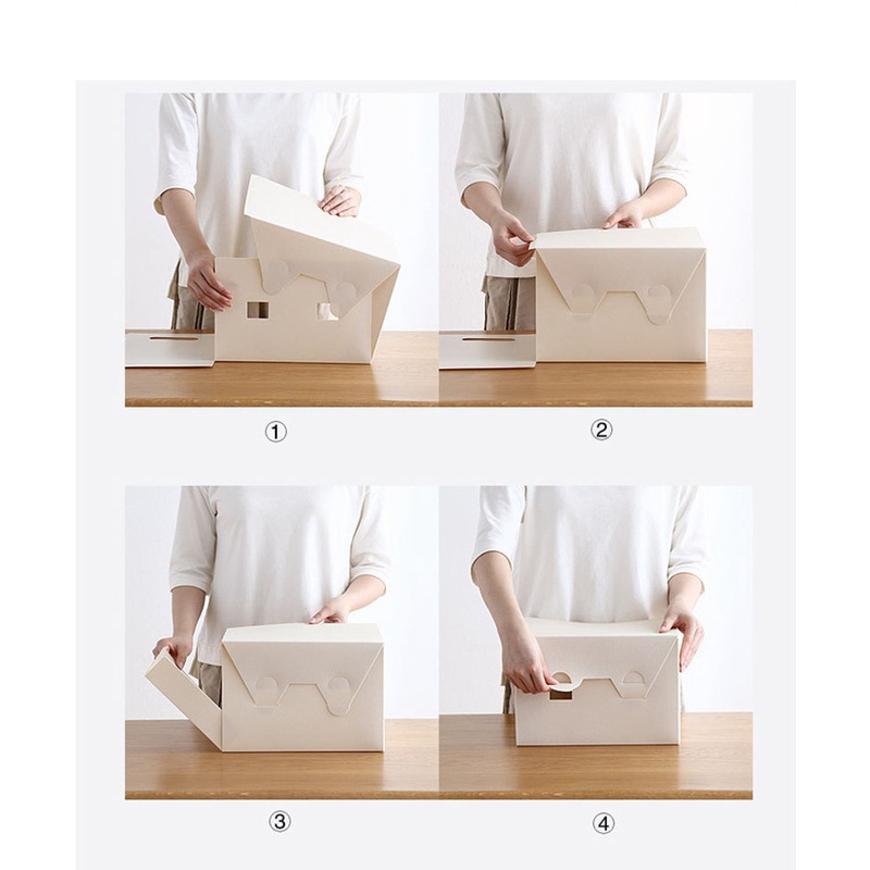 BABEE - BOX PENYIMPANAN SERBAGUNA CONTAINER / FOLDABLE DESKTOP BOX / ORGANIZER BUKU / KOTAK PENYIMPANAN LIPAT