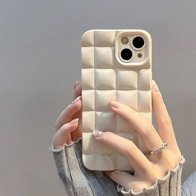 Case Motif Kotak-Kotak Warna Biru Untuk iPhone 12 13 14 11 Pro Max X Xs Max Xr pohe