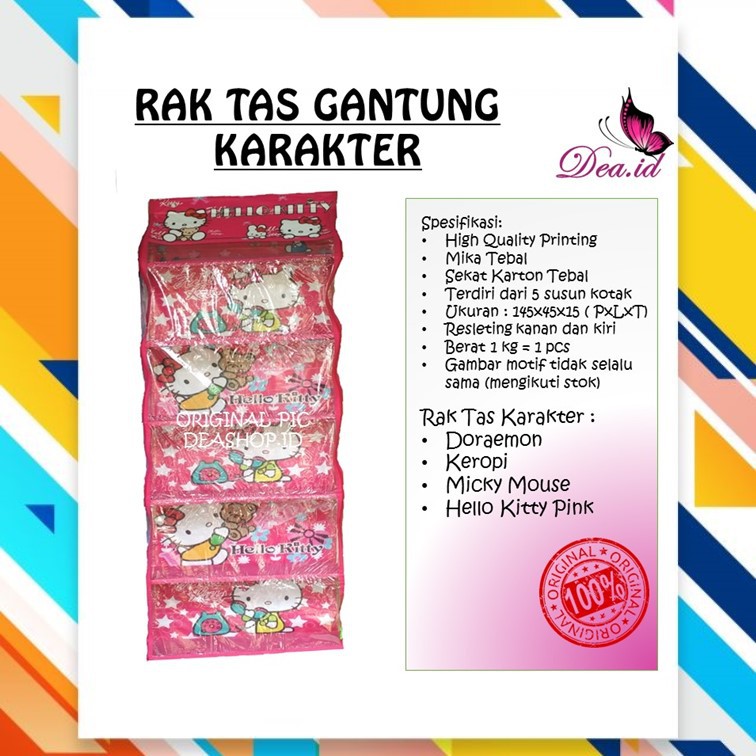 [DEASTORE] [PROMO] RAK TAS GANTUNG 5 SUSUN HJO HBO HSO KARAKTER ANAK 1kg isi 2pc