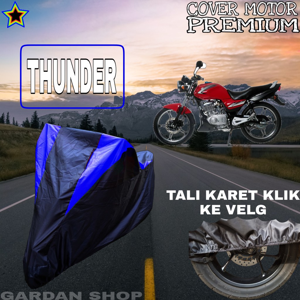 Sarung Motor THUNDER Hitam BIRU Body Cover Thunder PREMIUM