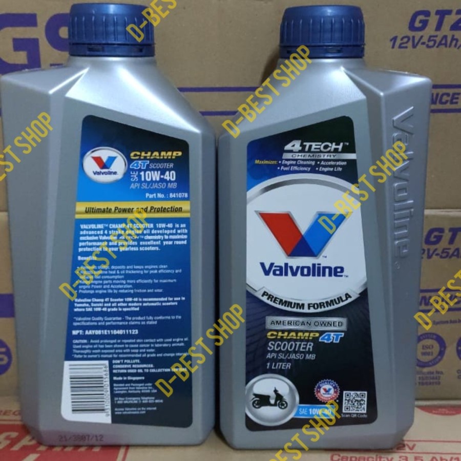 OLI VALVOLINE CHAMP 4T SCOOTER MATIC 10W-40 - 1 liter