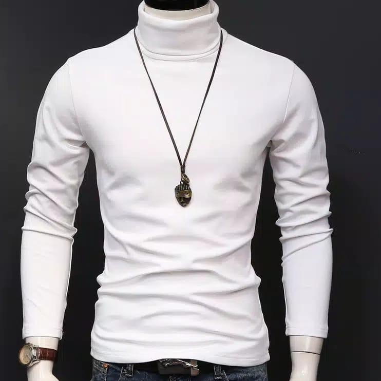 ➪ Turtle Neck Pria Lengan Panjang/Manset Pria Lengan Panjang/Kaos kerah tinggi Lengan Panjang ♨
