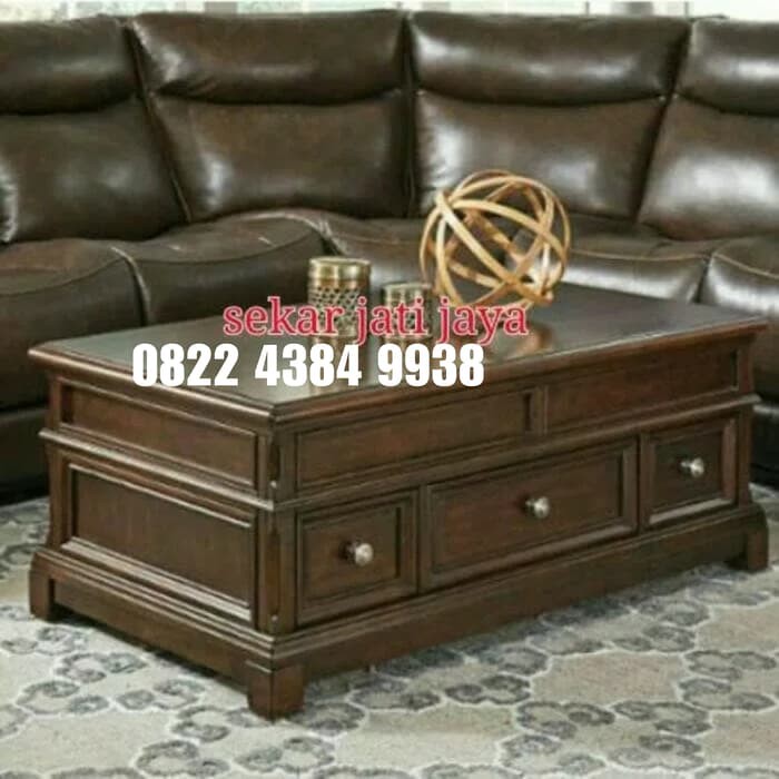 Meja kopi atau meja tamu coffee table jati jepara