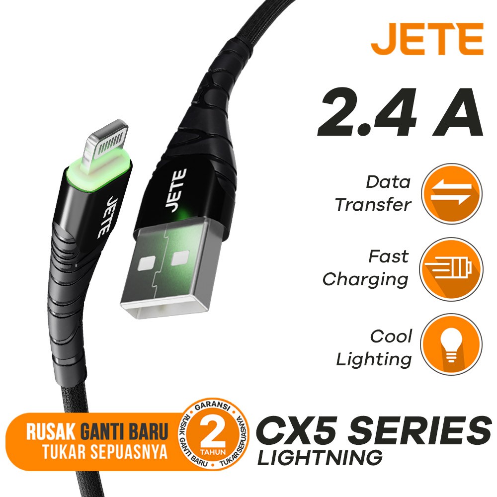 Kabel Data Fast Charging 2.4A for Iphone Jete CX5 Original